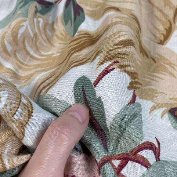 Anne Pinkerton Hawaiian Button Up Muted Tropical Botanical Aves Women's Size 6 - Picture 11 of 13